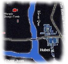 A location map of the burial site of Marquis Zheng
